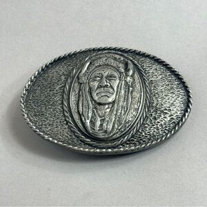 CDC Metalworks Native American Belt Buckle Colorado Cowboy Western 1975